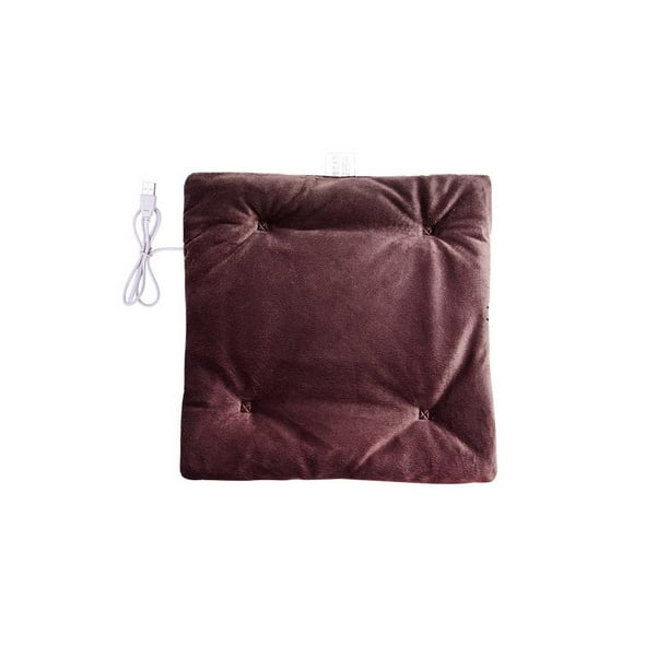 Cateissary Almohadilla de calefacción eléctrica, calentador de silla de asiento de Color sólido, calentador de calor, funda de cojín portátil Electrodomésticos Café
