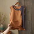 thumbnail image 5 of NTACZA Tank Tops Cotton Round Neck Casual Button Sleeveless Color Blocks Cute Summer Tops for Women, 5 of 5