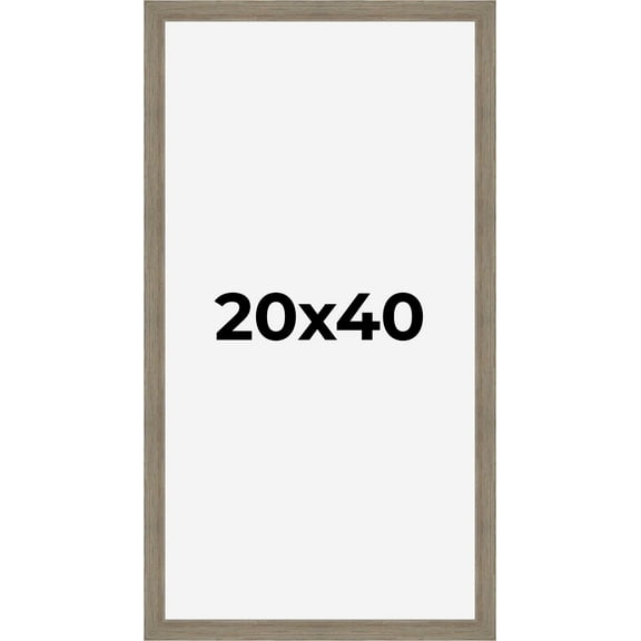 20x40 Frame Gray Barnwood Rustic Solid Wood Picture Frame | 1.5 Inch Moulding Width | Includes UV