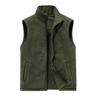 Walmart Men's Full-Zip Polar Fleece Vest, Dark Green, 100