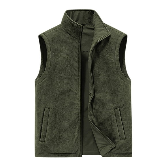 Fleece Vests for Men Thermal Winter Work Vest Sleeveless Jacket with Full Zipper Warm Gilets Winter Body Warmer Hunting Hiking Waistcoat Coat Outwears