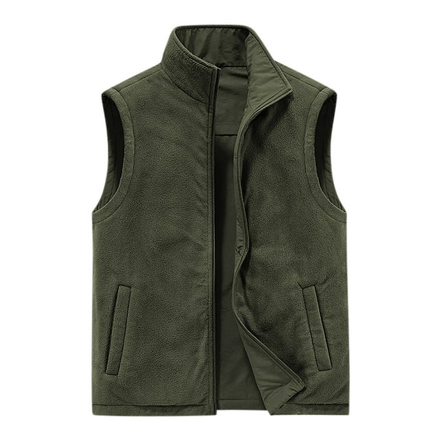 Birdeem Mens Thin Workwear Solid Color Stand Collar Sleeveless Jacket Tank Tops