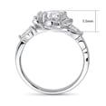 thumbnail image 4 of BERRICLE Sterling Silver Flower Halo Engagement Rings for Women Cubic Zirconia CZ Ring Size 9, 4 of 5