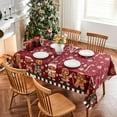 thumbnail image 4 of Christmas Tablecloth 60×84 Inch for Rectangle Tables, Gingerbread Candy Cane Washable Table Cover for Holiday Home Party Dining Decor, 4 of 7