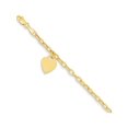 thumbnail image 1 of 14k Yellow Gold Dangle Heart 14inch Bracelet, 1 of 2