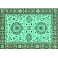 thumbnail image 1 of Ahgly Company Machine Washable Indoor Rectangle Oriental Turquoise Blue Traditional Area Rugs, 8' x 12', 1 of 4