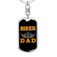 thumbnail image 5 of Biker Dad Stainless Steel or 18k Gold Premium Swivel Dog Tag Keychain, 5 of 10
