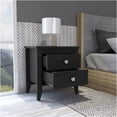 thumbnail image 5 of JERFIT Modern Nightstand with 2 Drawers, Black Wood Finish Bedside Table with 4 Tapered Legs for Bedroom Storage, 5 of 9