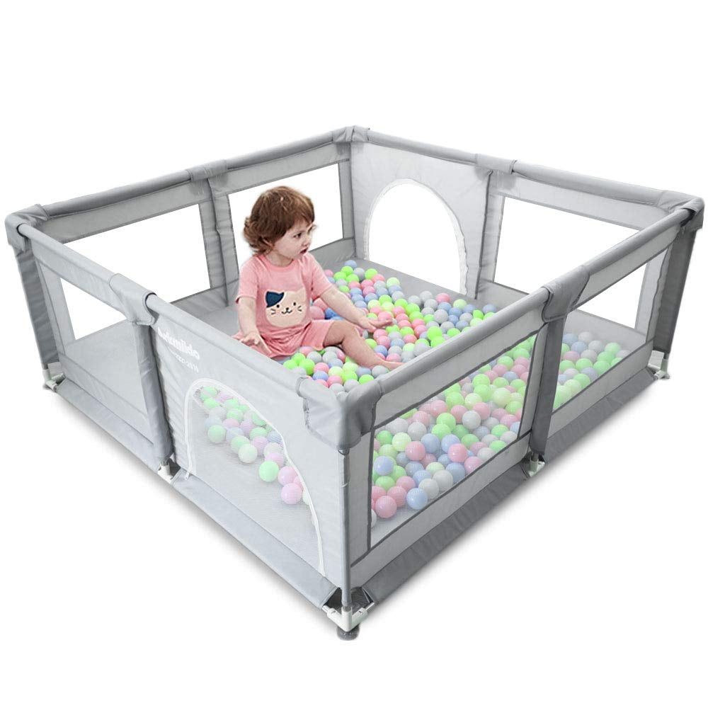 Baby Playpen Extra Large Playyard for Toddler - Reliable Activity Center  for Infant, Sturdy Safety Playpen, Gray, 78.7x70.1x26in - Walmart.com