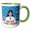 Green/White, variant on 3drose, a Woman Chemistry Scientist. Merry Christmas. Artsy Greeting Card, 11oz Two-tone Green Mug