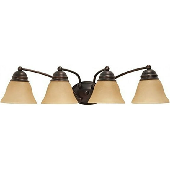 Nuvo 60-1273 - Empire  4 Light  29"  Vanity  w/ Champagne Linen Washed Glass