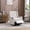 Beige, variant on COOLMORE Coffee Microsuede Rocking Recliner Chair - 360 Degree Swivel Nursery Rocking Chair, Glider Chair for Bedroom, Living Room, Home Theater - 24.80" x 36.61" x 37.8"