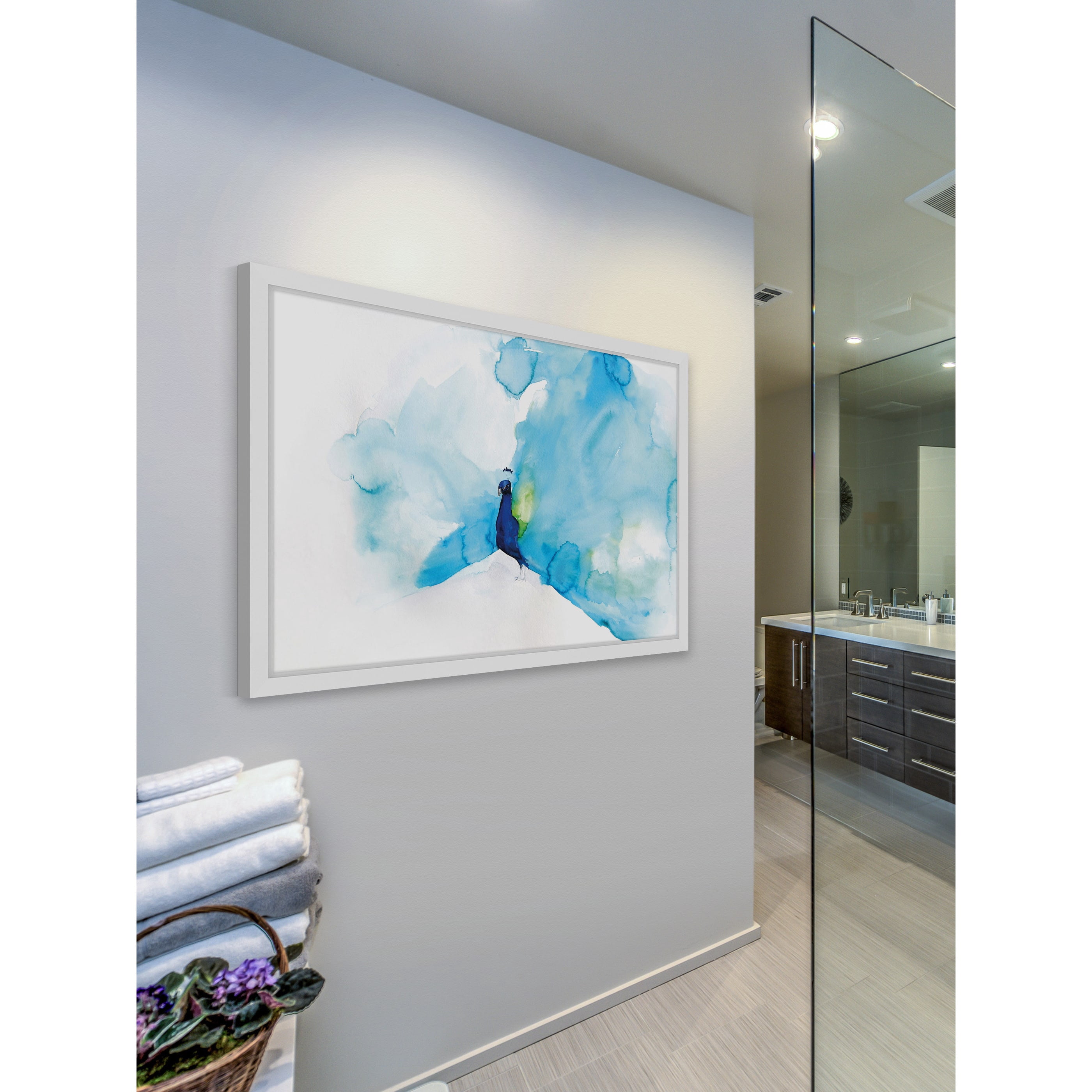 Marmont Hill "Peacock Blue" by Christine Lindstrom Framed Painting Print