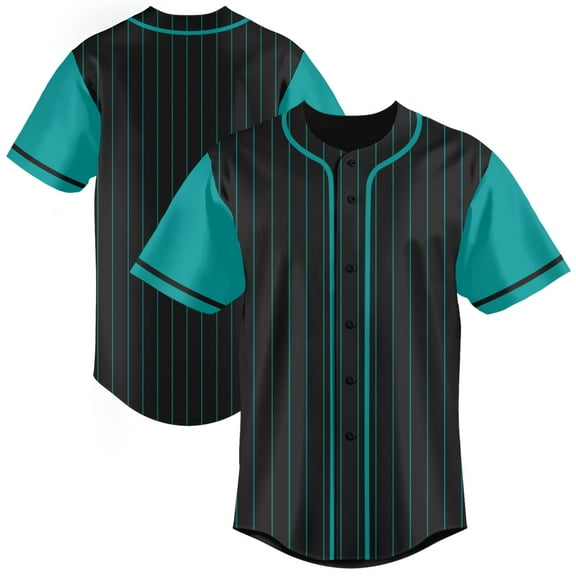 Striped Baseball Jersey Button Down Tshirts Baseball Shirts Sports Uniform for Men
