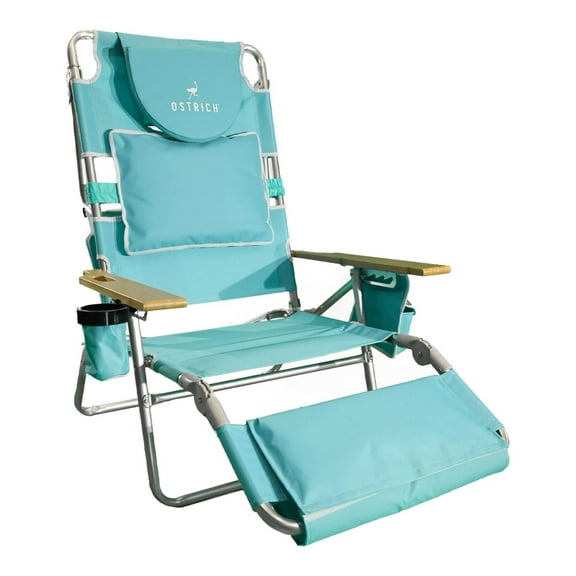 Open Box Ostrich Deluxe Lightweight Outdoor Lawn Beach Lounge Chair w/Footrest