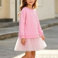 thumbnail image 2 of QSAWXQZ Girls Tulle Dress Long Sleeve Crew Neck Solid Sweatshirt Mini Dress 9-10 Years, 2 of 7