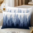 thumbnail image 2 of Decorative Throw Pillow Covers 12x20 Inch Set of 2 Forest Tree Home Decor Pillow Cases for Couch, Misty Forest Silhouette Nature Ombre Cushion Case for Living Room Bedroom Bed Car Chair, 2 of 9