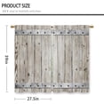 thumbnail image 2 of Farmhouse Wooden Barn Door Kitchen Curtains Country Wood Western Small Short Cafe Window Curtains Rustic Vintage Bathroom Window Drapes Treatment Tier Curtains 2 Panels (27.5x39 Inch), 2 of 6
