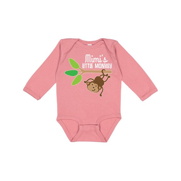 Inktastic Mimi Little Monkey Grandchild Gift Boys or Girls Long Sleeve Baby Bodysuit