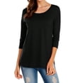 thumbnail image 3 of Am Direct Women's 3/4 Sleeve Open-Legged T-Shirt, 3 of 4