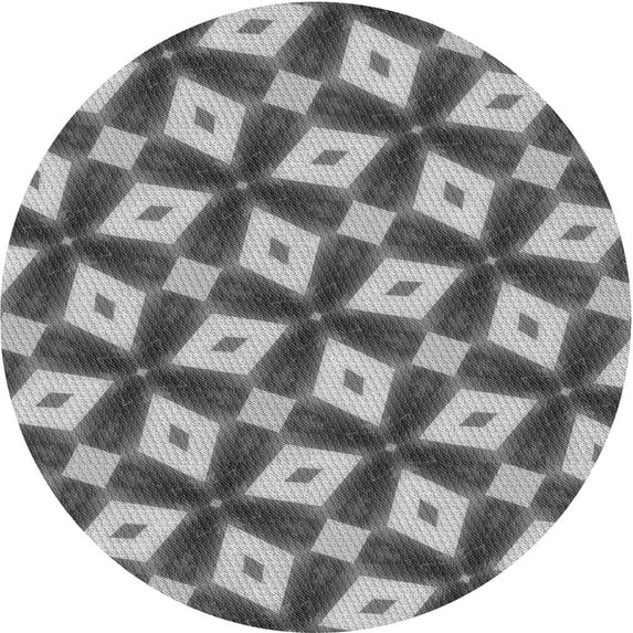 Ahgly Company Indoor Square Patterned Gray Cloud Gray Area Rugs, 3' Square