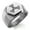 Silver, variant on Stainless Steel Celtic Triquetra Interlaced Knot Engraved Hexagon Crest Flat Top Biker Style Polished Ring