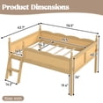 thumbnail image 2 of Harper & Bright Designs Full Loft Bed with Side Book Shelf, Solid Wood Low Loft Bed Frame with Full-Length Guardrails and Ladder for Boys Girls, Natural, 2 of 15