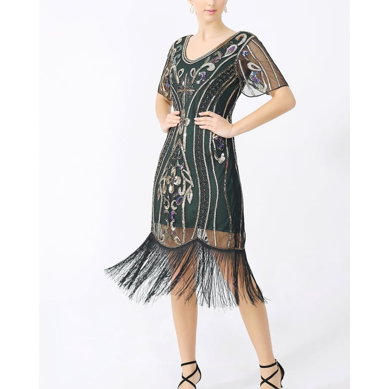 Short Sleeve Beaded Flapper Style Dress 1920'S Flapper Fringe Gatsby Party - Walmart.com Short Sleeve Beaded Flapper Style Dress 1920'S Flapper Fringe Gatsby Party - Walmart.com
