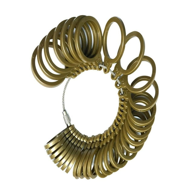 Juego de Medidores de Anillos de 32 Piezas, Herramienta de Medición de Tamaño de Anillos, Herramienta de Medición de Tamaño de , Herramienta 金色 Yinane Calibrador del anillo