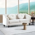 thumbnail image 4 of Jessica 3 Pieces white Microfiber Living Room Set Modern Velvet Sofa Set pillow, 4 of 6