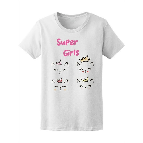 Super Girls Cute Crowned Kitties Tee Women's -Image by Shutterstock