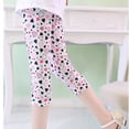 thumbnail image 3 of Summer Kids Girls Printed Capri Cropped Leggings Children Milk Silk Stretchy Shorts, 3 of 10