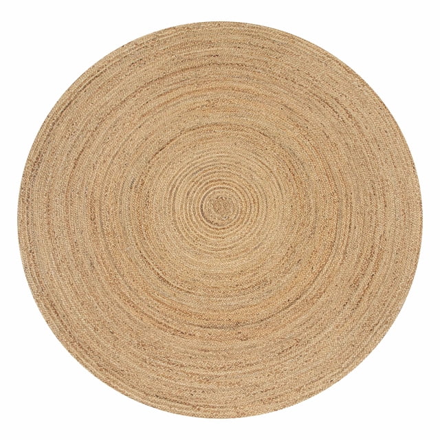 Alfombra The Beer Valley de yute trenzado, estilo bohemio, 120 cm, redonda