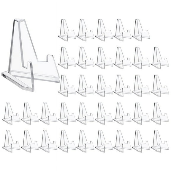 Mini Acrylic Easel Display Stand, 36 Packs, Perfect for Displaying Sports Cards, Coins, Medals and More