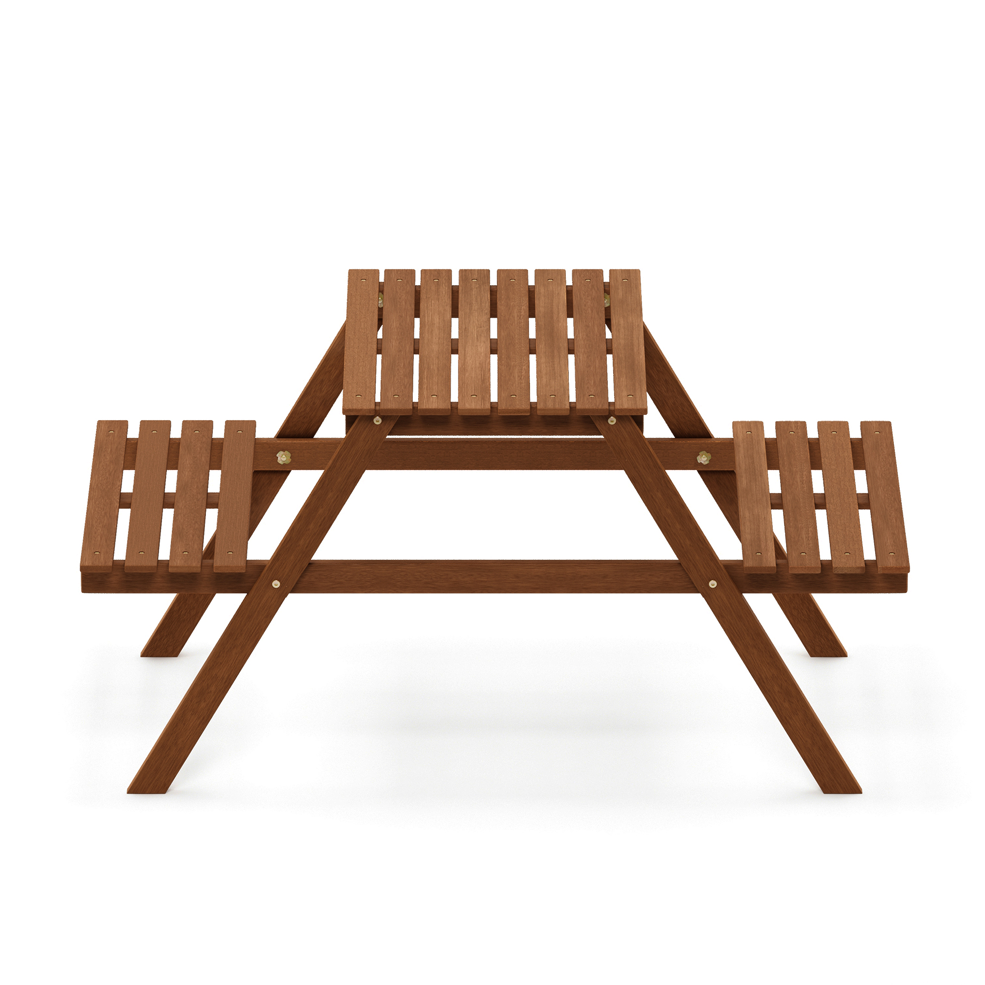Furinno Tioman Hardwood Kids Picnic Table and Chair Set in Teak Oil - image 3 of 6