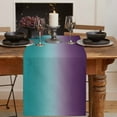 thumbnail image 3 of Table Runner 72 Inches Long for Kitchen Dining, Teal Purple Ombre Dresser Scarf Farmhouse, Dining Table Decorations for Wedding/Parties, Turquoise Gradient Modern Abstract Art 16 x 72 In, 3 of 9