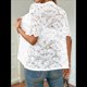 thumbnail image 5 of Camisa Informal de Encaje con Mangas Abullonadas y Cuello Redondo con Ojales para Mujer, Color , Talla S, 5 of 8