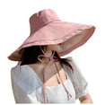 thumbnail image 1 of WEIYLL Chapeau de Soleil pour Femmes Grand Bord Doux Réversible Respirant Visières Décontractées Roses, 1 of 3