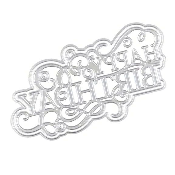 Happy Birthday Die Cut Metal Embossing Templates Carbon Steel Cutting Dies for Card Making Scrapbooking Paper Craft