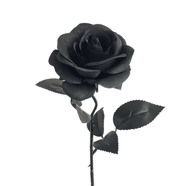 PEIXUN Fleurs Artificielles Gothiques Sombres Rouges Décoration d'Halloween Bouquet de Mariage Noir et Blanc