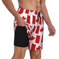thumbnail image 2 of Kdxio Canada Print Men'S Swim Trunks With Compression Liner 7 Inch Inseam Quick Dry Swim Shorts, 2 of 7