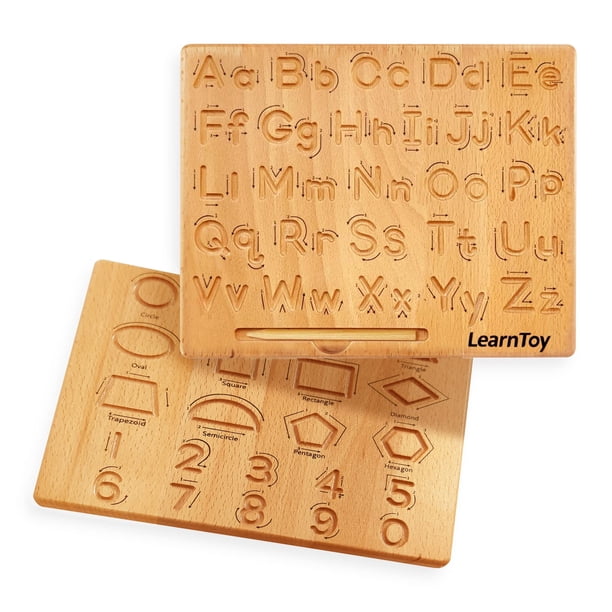 Juguete educativo LearnToy Montessori, tablero de madera con el alfabeto