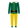thumbnail image 2 of Christmas Family Pajamas Matching Sets Casual Christmas Elf Pajamas Holiday Long Sleeve Crew Neck Sleepwear Mommy and Me Christmas Pajamas, 2 of 7