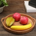 thumbnail image 1 of Bandeja de servicio de ratán, organizador tejido con asa Bandeja de almacenamiento de de mimbre de servicio para desayuno Fruta , Los 22CM 22cm B Soledad Bandeja de almacenamiento, 1 of 9