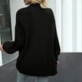 thumbnail image 6 of SMihono Knitted Solid Midi Length Cardigan Sweater Coat Tops for Women Pocket Ladies Fashion Women Elegant V Neck Loose Casual Long Sleeve Autumn Female Outerwear Black XXL, 6 of 9