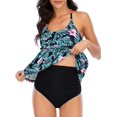 thumbnail image 3 of QUETO American Trends Womens Swimsuits High Waisted Bathing Suits Tummy Control Two Piece Swimwear Plus Size, 3 of 4