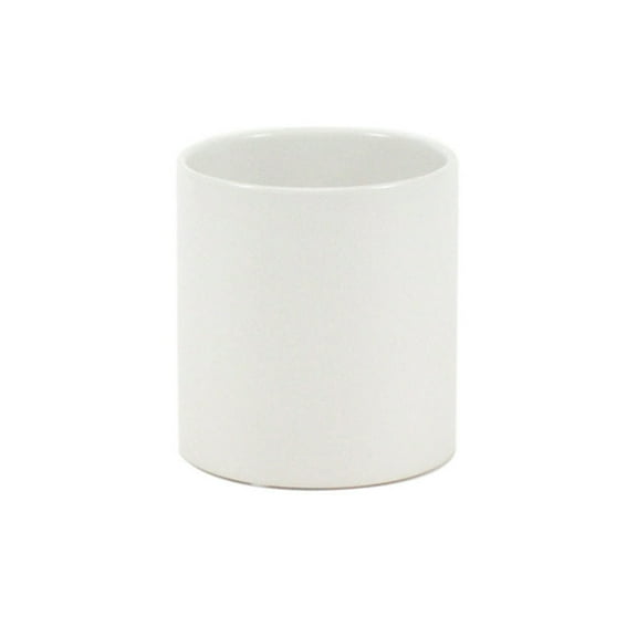 WGV White Ceramic Cylinder - 4" Wide x 4" Height, Good quality, Heavy Weighted Base - 1 Pc