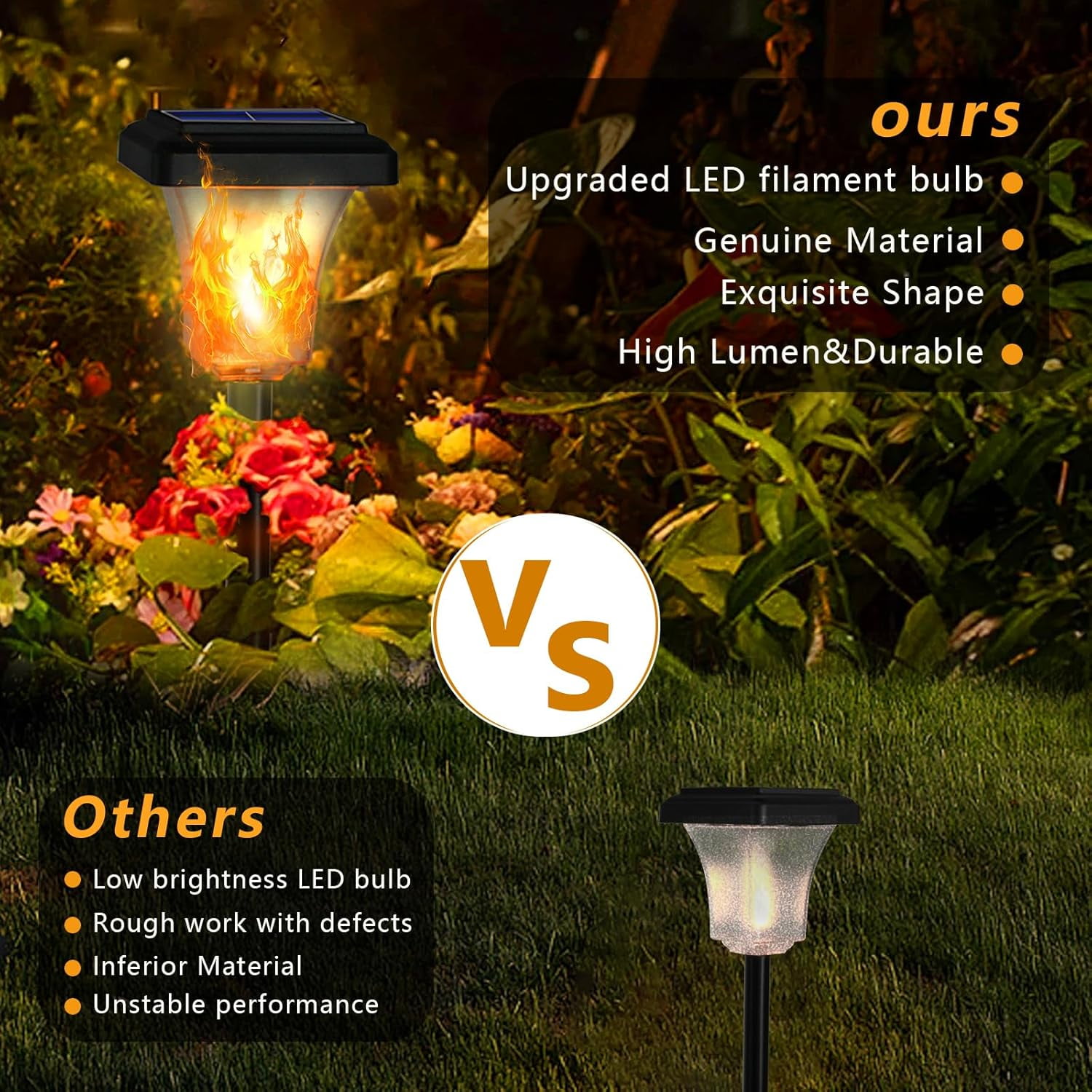 Magicorange 6 Pack Solar Torch Lights with Flickering Flame, Waterproof Outdoor Garden Light for Christmas, Garden, Landscape, Path, Yard, Patio