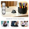 thumbnail image 3 of SAYEEC Black 360°Rotatable 5-Compartment Desktop Pen Holder Organizer with Phone Stand for Office Home, 3 of 8