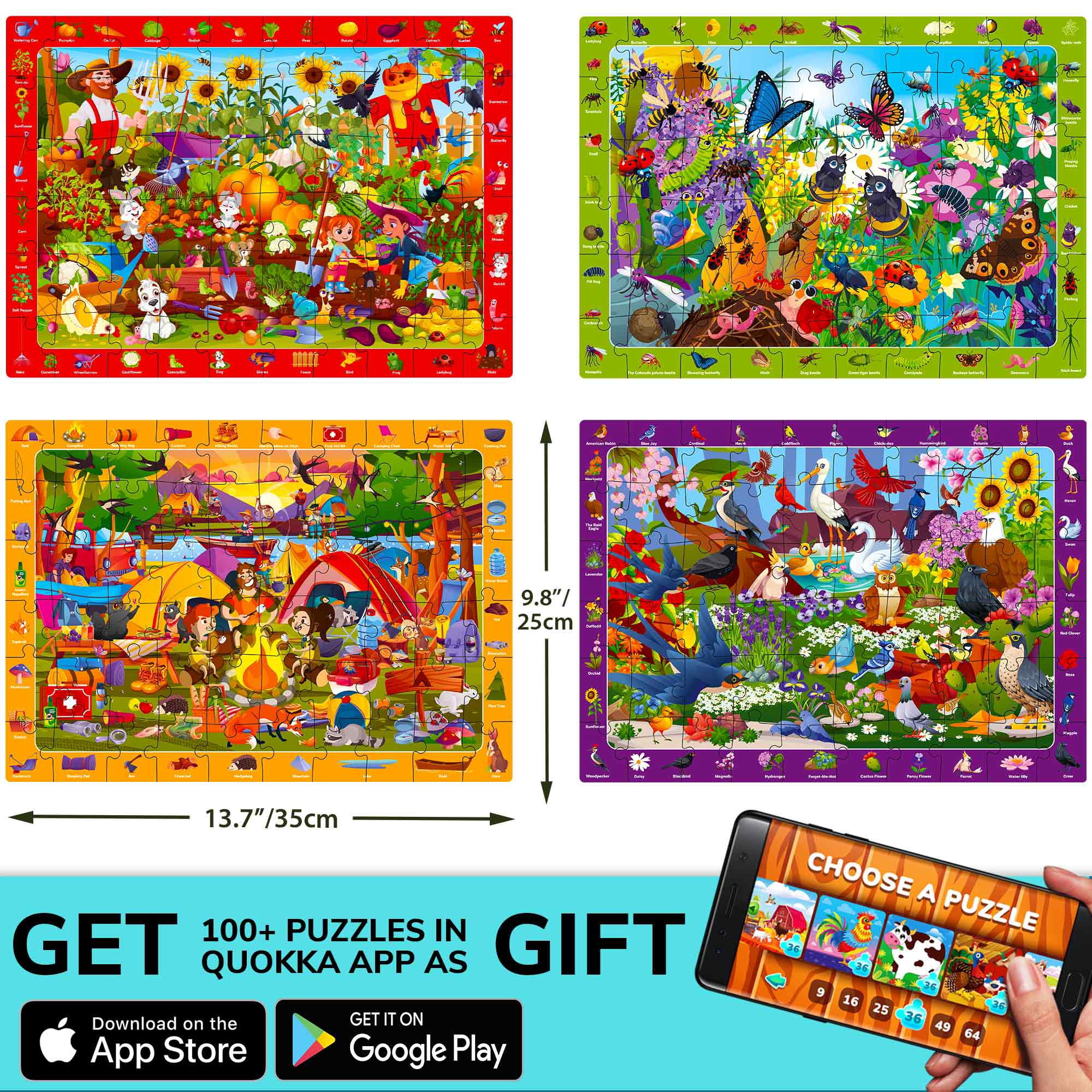 Quokka Puzzles for Kids Ages 6-8 - Toddler Puzzles Ages 4-6 - 60 Piece Jigsaw Puzzle Animals and Bugs Themed